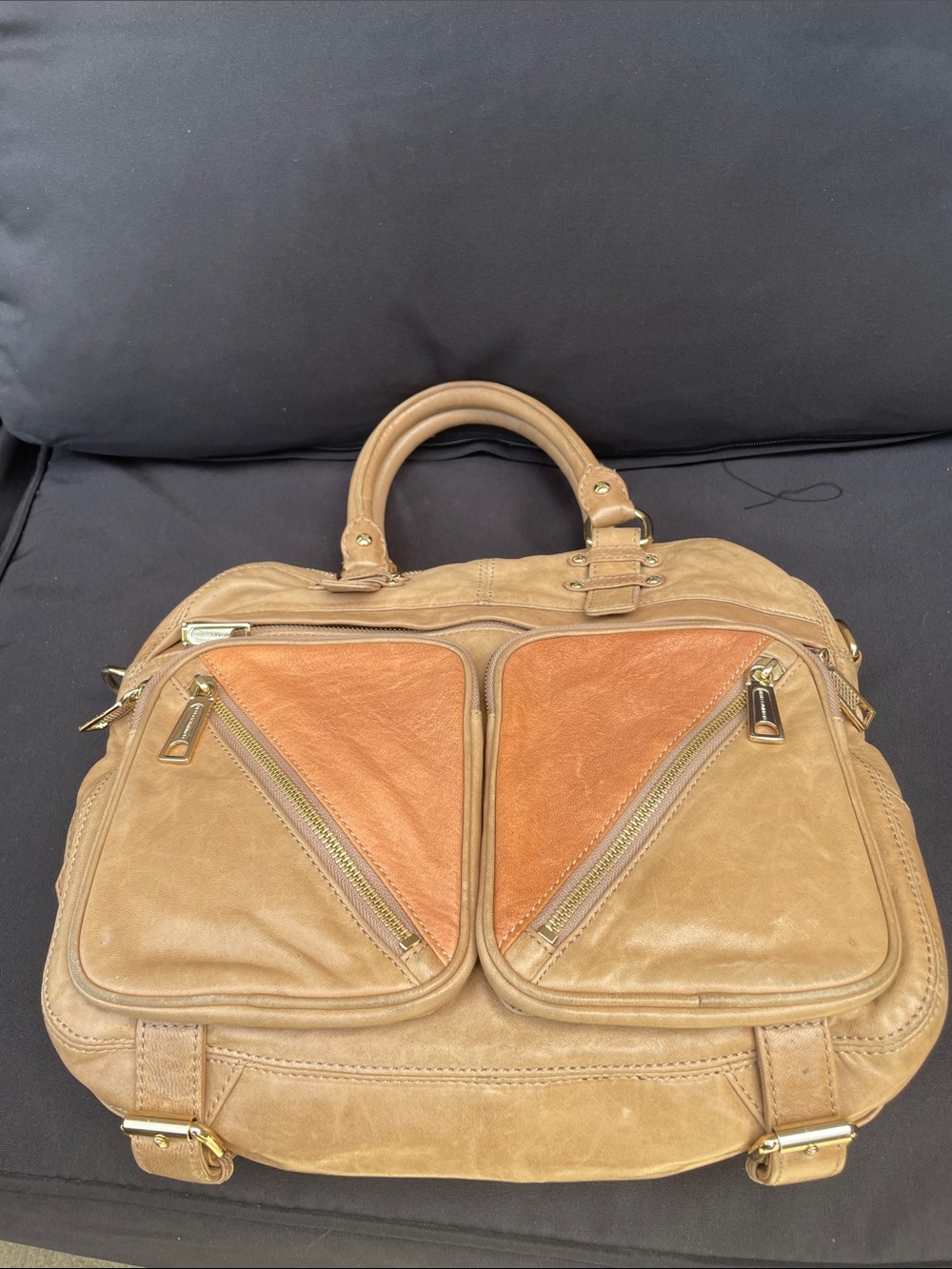 Rebecca Minkoff Classic Tan Leather Weekender Bag - Men